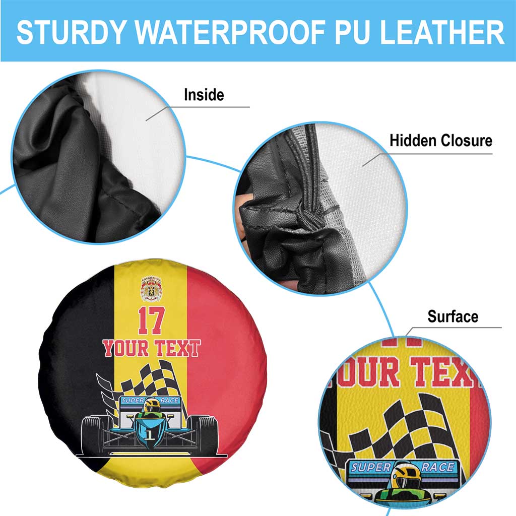 Custom Belgium Formula One Spare Tire Cover Motorsport with Flag F1 World Championship