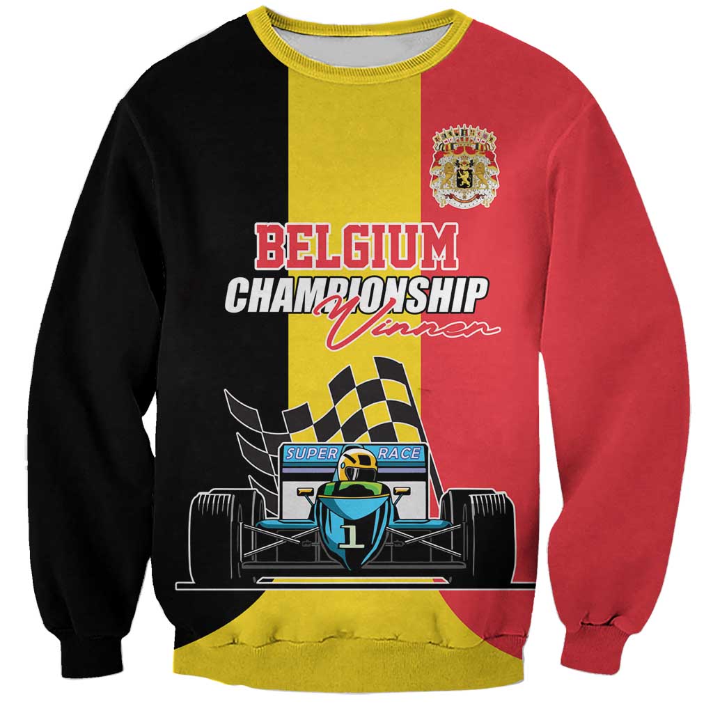 Custom Belgium Formula One Sweatshirt Motorsport with Flag F1 World Championship