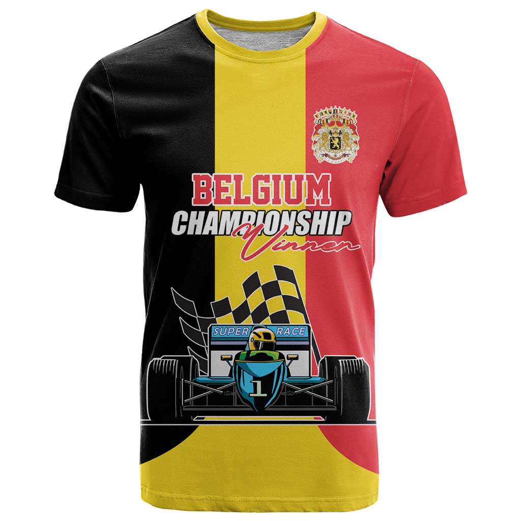 Custom Belgium Formula One T Shirt Motorsport with Flag F1 World Championship