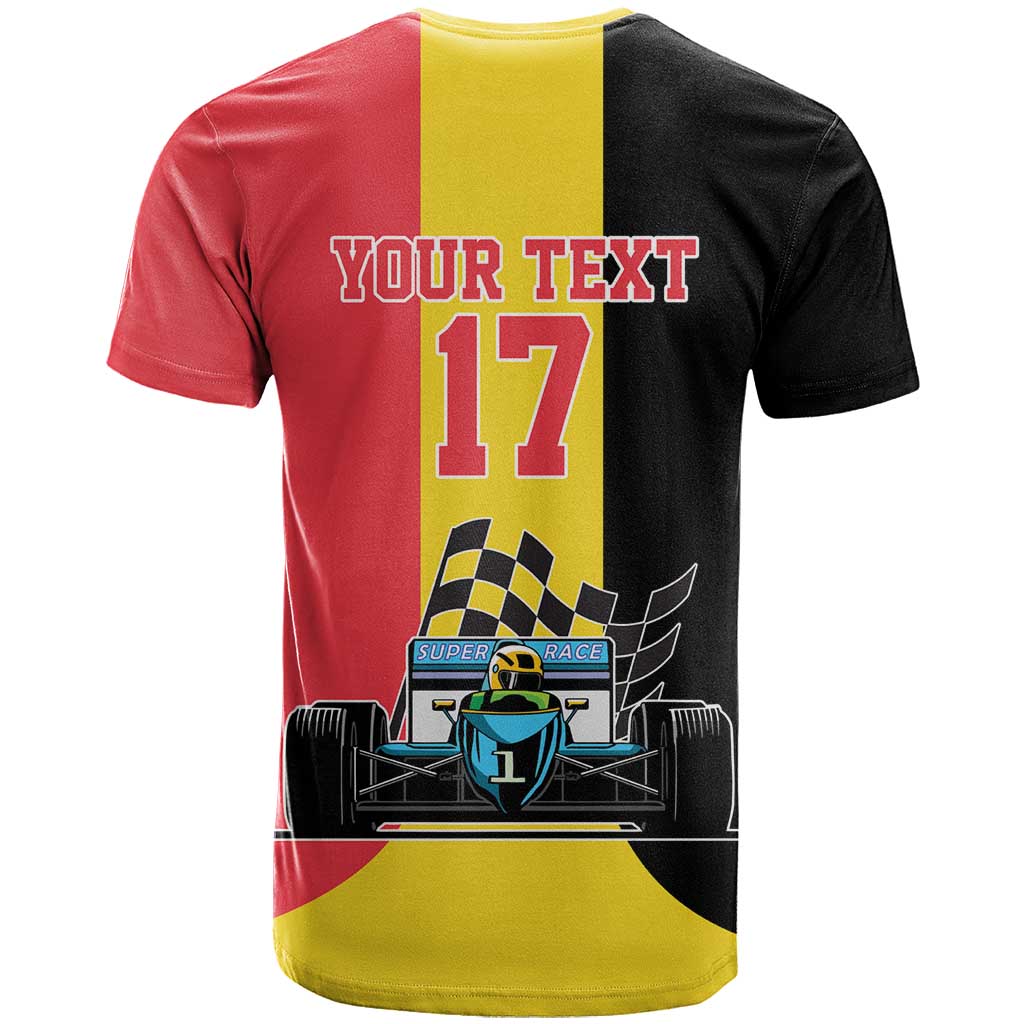 Custom Belgium Formula One T Shirt Motorsport with Flag F1 World Championship