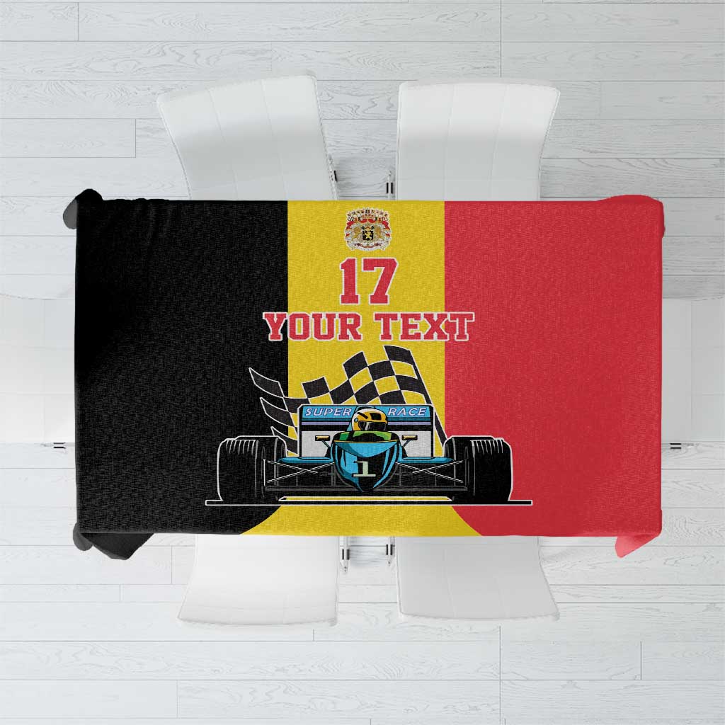 Custom Belgium Formula One Tablecloth Motorsport with Flag F1 World Championship