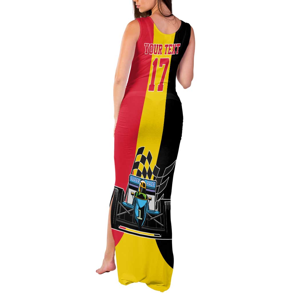 Custom Belgium Formula One Tank Maxi Dress Motorsport with Flag F1 World Championship