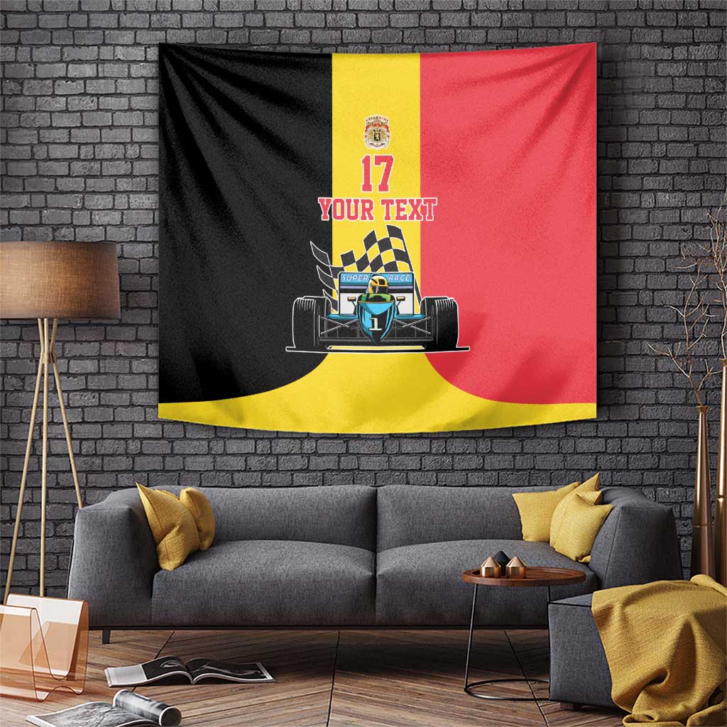 Custom Belgium Formula One Tapestry Motorsport with Flag F1 World Championship