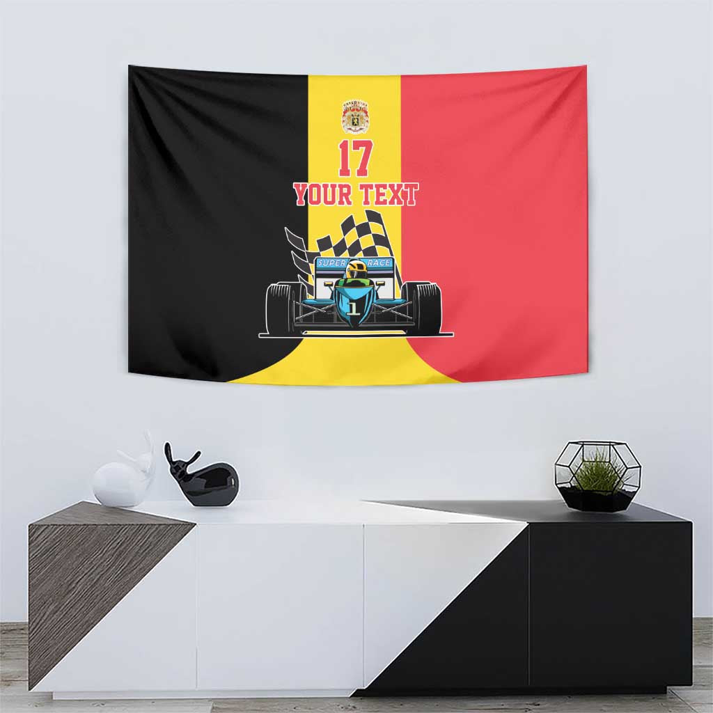 Custom Belgium Formula One Tapestry Motorsport with Flag F1 World Championship