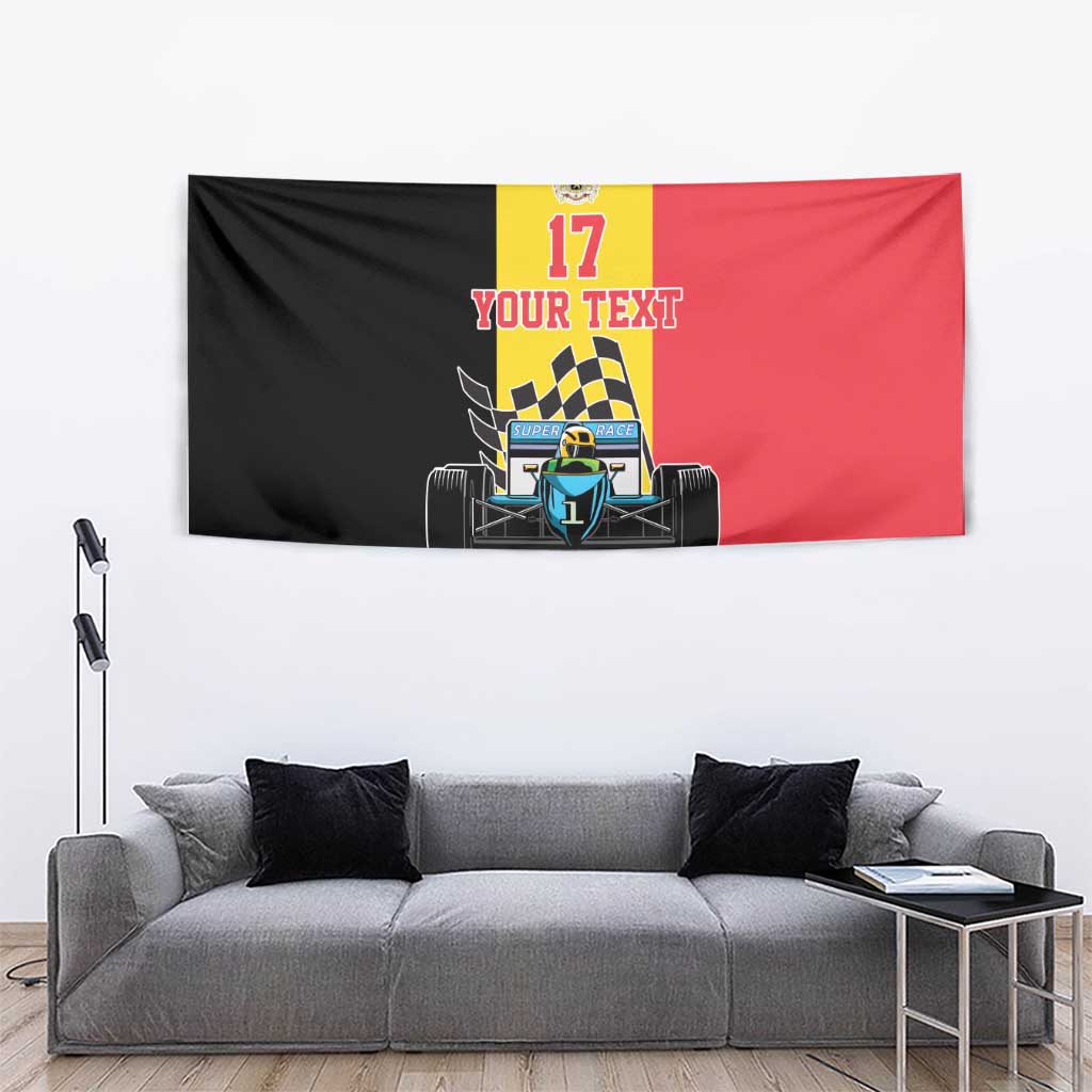 Custom Belgium Formula One Tapestry Motorsport with Flag F1 World Championship