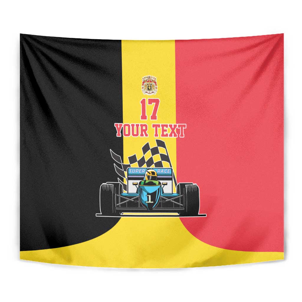 Custom Belgium Formula One Tapestry Motorsport with Flag F1 World Championship