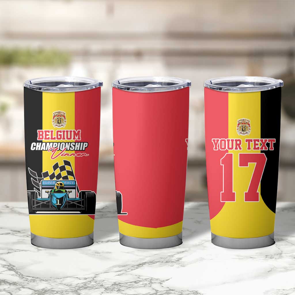 Custom Belgium Formula One Tumbler Cup Motorsport with Flag F1 World Championship