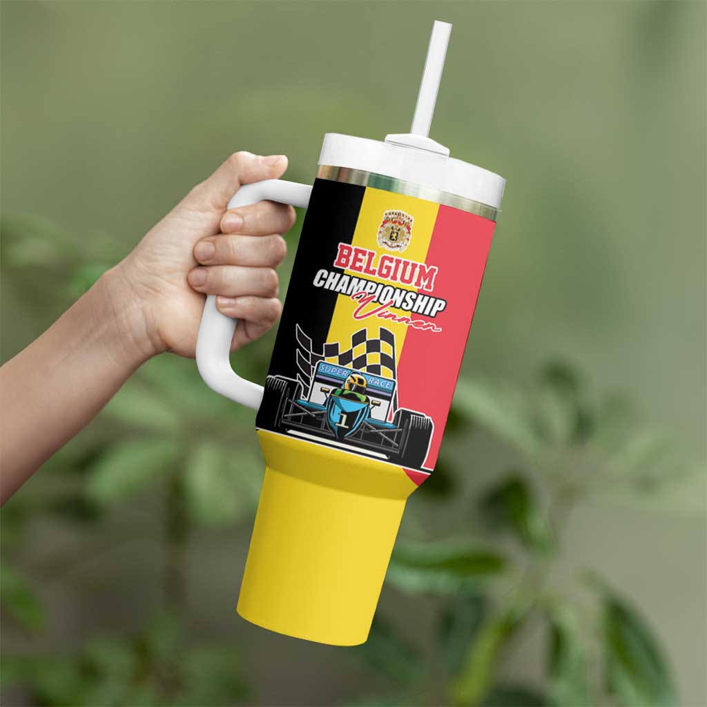 Custom Belgium Formula One Tumbler With Handle Motorsport with Flag F1 World Championship