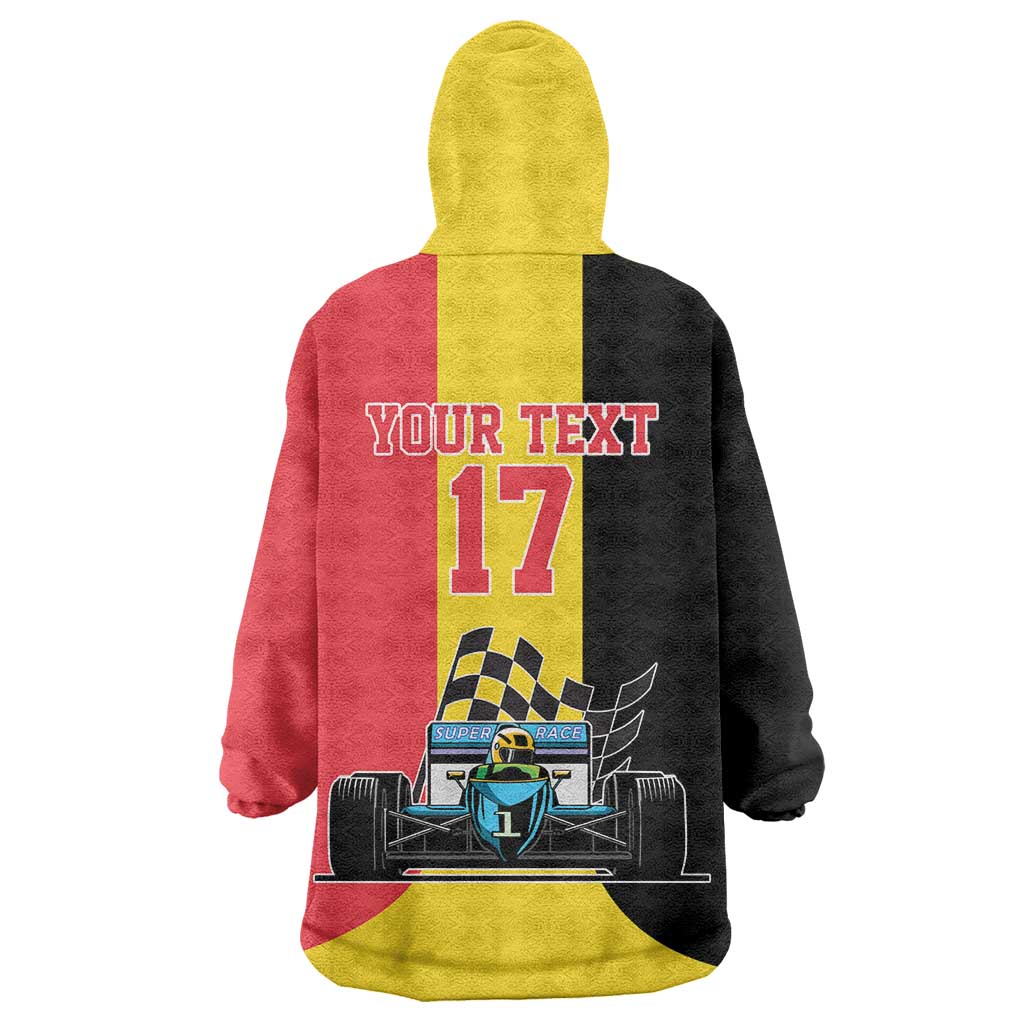 Custom Belgium Formula One Wearable Blanket Hoodie Motorsport with Flag F1 World Championship