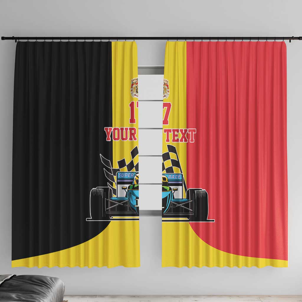 Custom Belgium Formula One Window Curtain Motorsport with Flag F1 World Championship