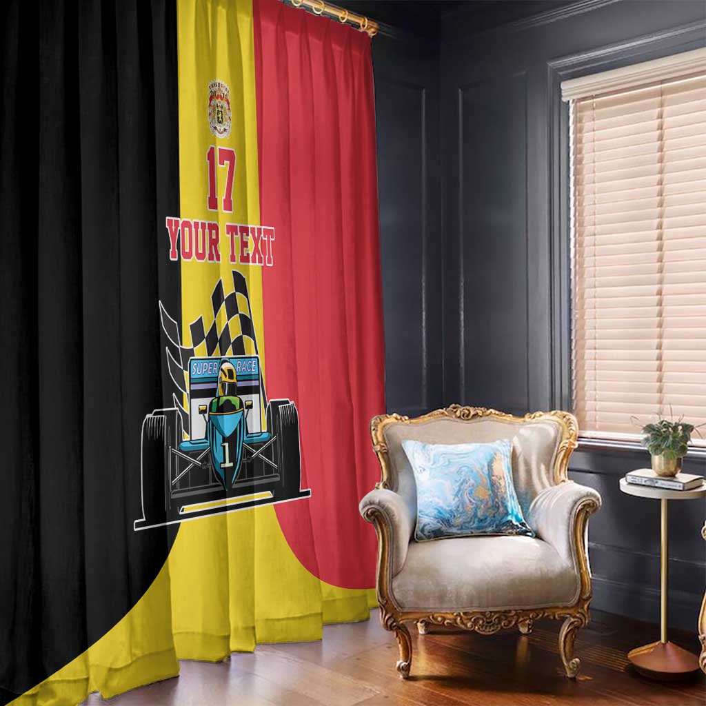 Custom Belgium Formula One Window Curtain Motorsport with Flag F1 World Championship