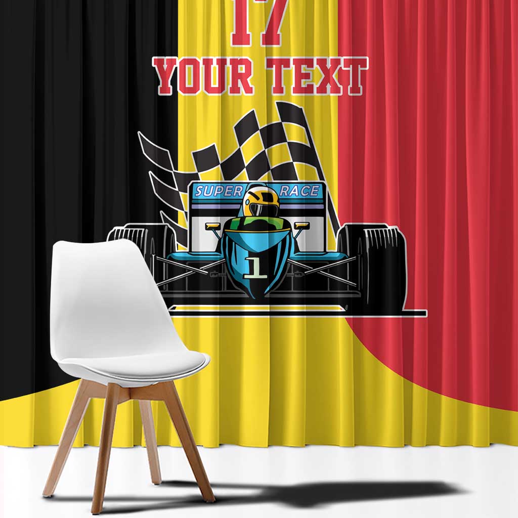 Custom Belgium Formula One Window Curtain Motorsport with Flag F1 World Championship