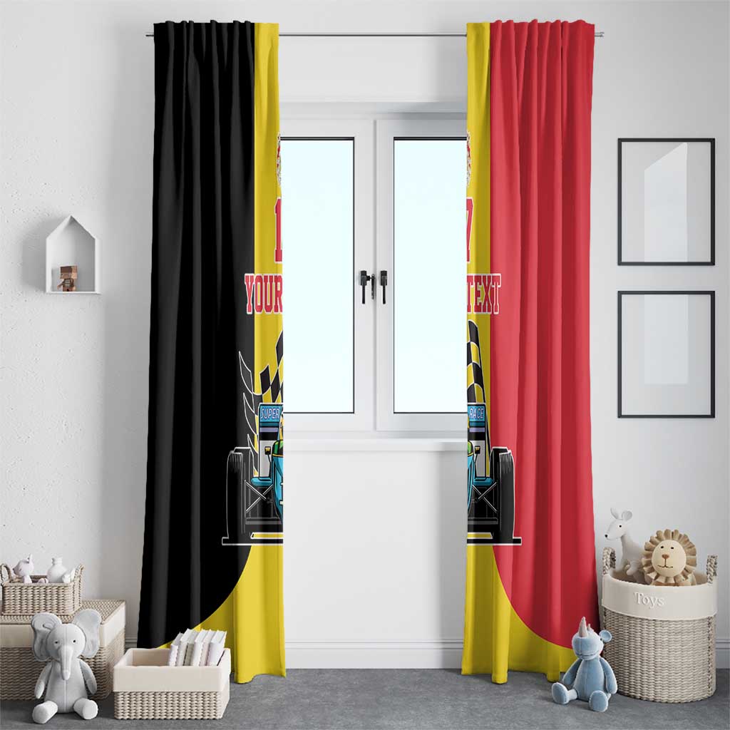 Custom Belgium Formula One Window Curtain Motorsport with Flag F1 World Championship