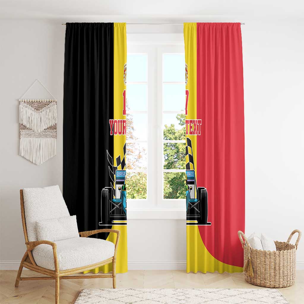 Custom Belgium Formula One Window Curtain Motorsport with Flag F1 World Championship