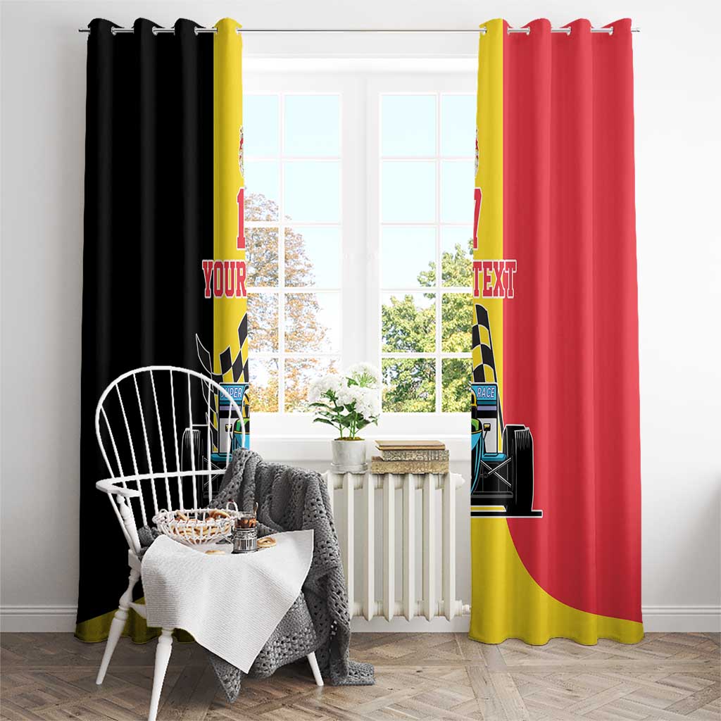 Custom Belgium Formula One Window Curtain Motorsport with Flag F1 World Championship