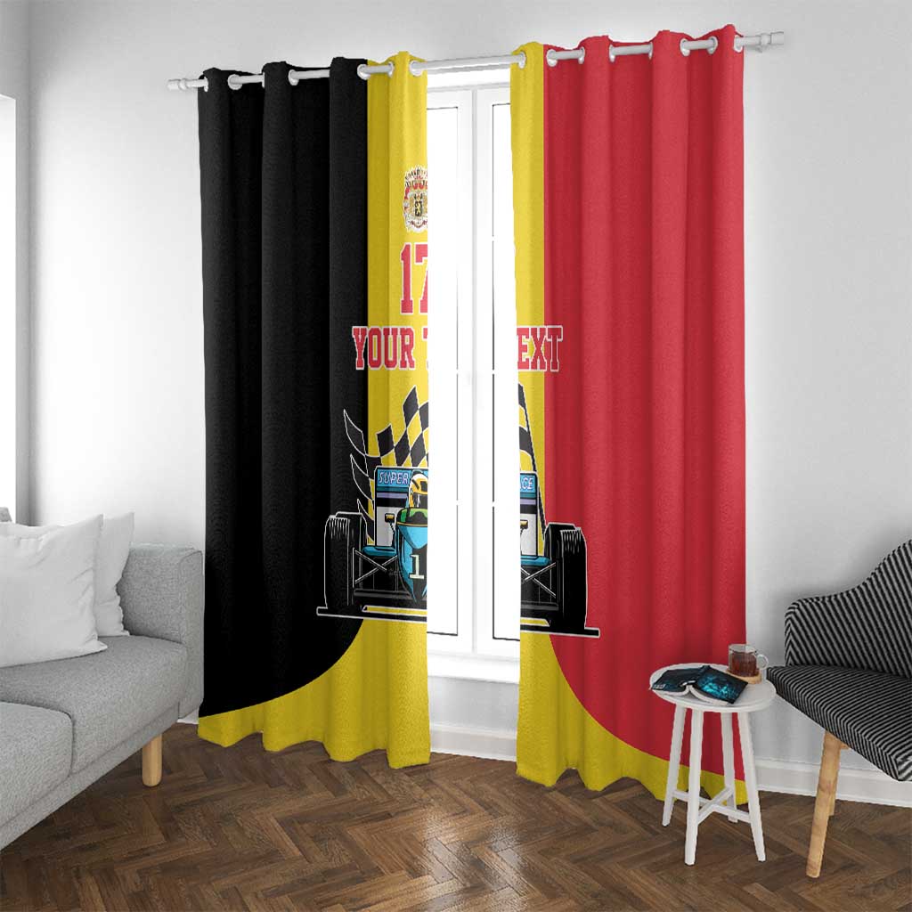 Custom Belgium Formula One Window Curtain Motorsport with Flag F1 World Championship