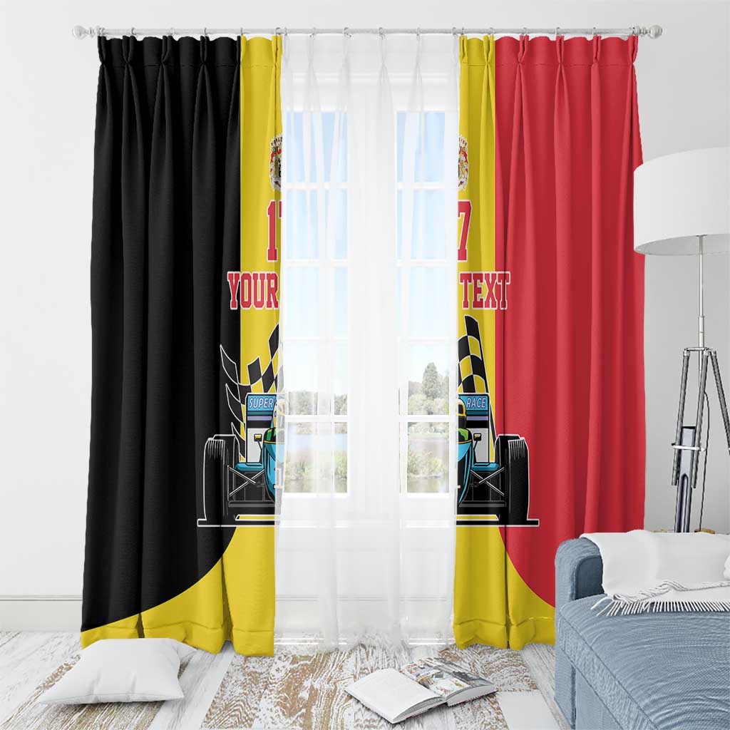 Custom Belgium Formula One Window Curtain Motorsport with Flag F1 World Championship