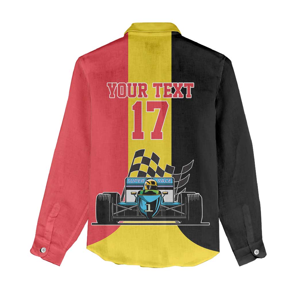 Custom Belgium Formula One Women Casual Shirt Motorsport with Flag F1 World Championship