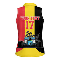 Custom Belgium Formula One Women Sleeveless Polo Shirt Motorsport with Flag F1 World Championship