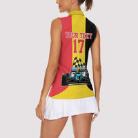 Custom Belgium Formula One Women Sleeveless Polo Shirt Motorsport with Flag F1 World Championship