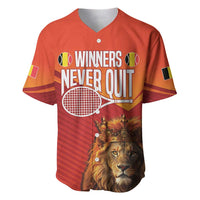 Custom Belgium Tennis Champions Baseball Jersey Winners Never Quit with A Crowned Lion