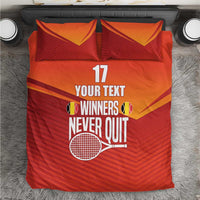Custom Belgium Tennis Champions Bedding Set Winners Never Quit with A Crowned Lion
