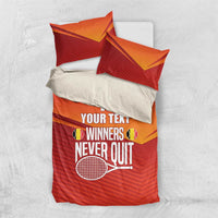 Custom Belgium Tennis Champions Bedding Set Winners Never Quit with A Crowned Lion