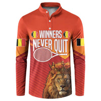 Custom Belgium Tennis Champions Button Sweatshirt Winners Never Quit with A Crowned Lion
