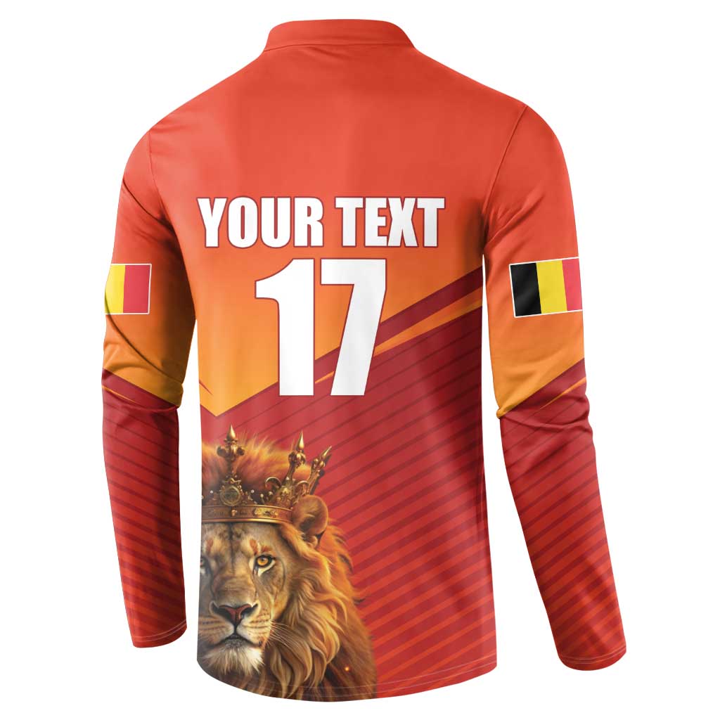 Custom Belgium Tennis Champions Button Sweatshirt Winners Never Quit with A Crowned Lion
