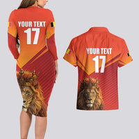 Custom Belgium Tennis Champions Couples Matching Long Sleeve Bodycon Dress and Hawaiian Shirt Winners Never Quit with A Crowned Lion