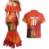 Custom Belgium Tennis Champions Couples Matching Mermaid Dress and Hawaiian Shirt Winners Never Quit with A Crowned Lion
