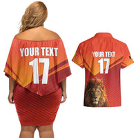 Custom Belgium Tennis Champions Couples Matching Off Shoulder Short Dress and Hawaiian Shirt Winners Never Quit with A Crowned Lion