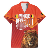 Custom Belgium Tennis Champions Family Matching Mermaid Dress and Hawaiian Shirt Winners Never Quit with A Crowned Lion