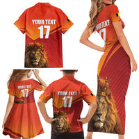 Custom Belgium Tennis Champions Family Matching Short Sleeve Bodycon Dress and Hawaiian Shirt Winners Never Quit with A Crowned Lion