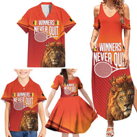 Custom Belgium Tennis Champions Family Matching Summer Maxi Dress and Hawaiian Shirt Winners Never Quit with A Crowned Lion