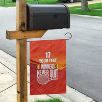 Custom Belgium Tennis Champions Garden Flag Winners Never Quit with A Crowned Lion