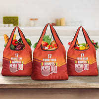 Custom Belgium Tennis Champions Grocery Bag Winners Never Quit with A Crowned Lion