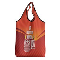 Custom Belgium Tennis Champions Grocery Bag Winners Never Quit with A Crowned Lion