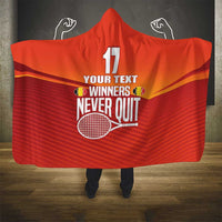 Custom Belgium Tennis Champions Hooded Blanket Winners Never Quit with A Crowned Lion