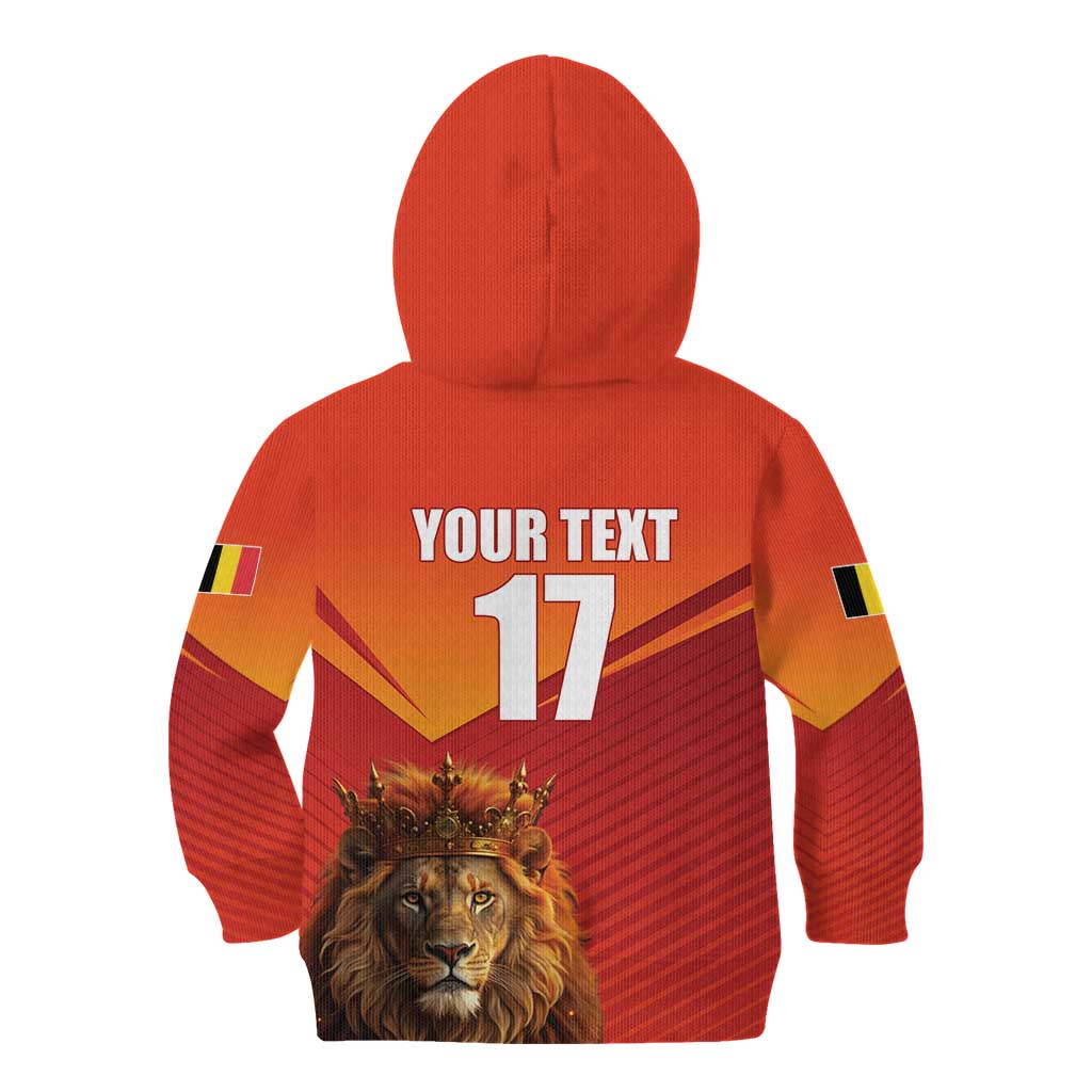 Custom Belgium Tennis Champions Kid Hoodie Winners Never Quit with A Crowned Lion
