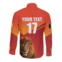 Custom Belgium Tennis Champions Long Sleeve Button Shirt Winners Never Quit with A Crowned Lion