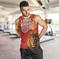 Custom Belgium Tennis Champions Men Tank Top Winners Never Quit with A Crowned Lion