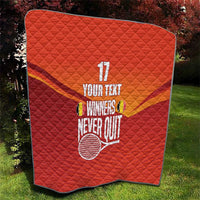 Custom Belgium Tennis Champions Quilt Winners Never Quit with A Crowned Lion