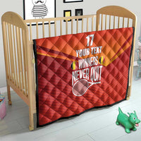 Custom Belgium Tennis Champions Quilt Winners Never Quit with A Crowned Lion