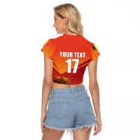 Custom Belgium Tennis Champions Raglan Cropped T Shirt Winners Never Quit with A Crowned Lion