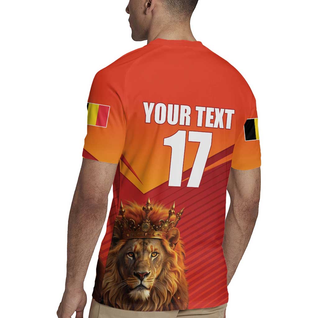 Custom Belgium Tennis Champions Rugby Jersey Winners Never Quit with A Crowned Lion