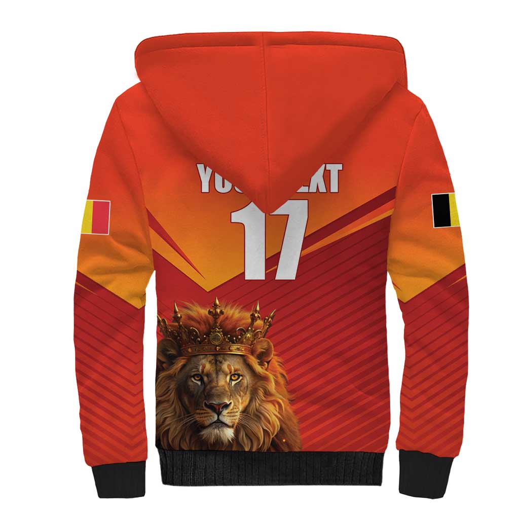 Custom Belgium Tennis Champions Sherpa Hoodie Winners Never Quit with A Crowned Lion