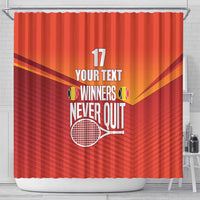 Custom Belgium Tennis Champions Shower Curtain Winners Never Quit with A Crowned Lion