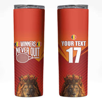 Custom Belgium Tennis Champions Skinny Tumbler Winners Never Quit with A Crowned Lion