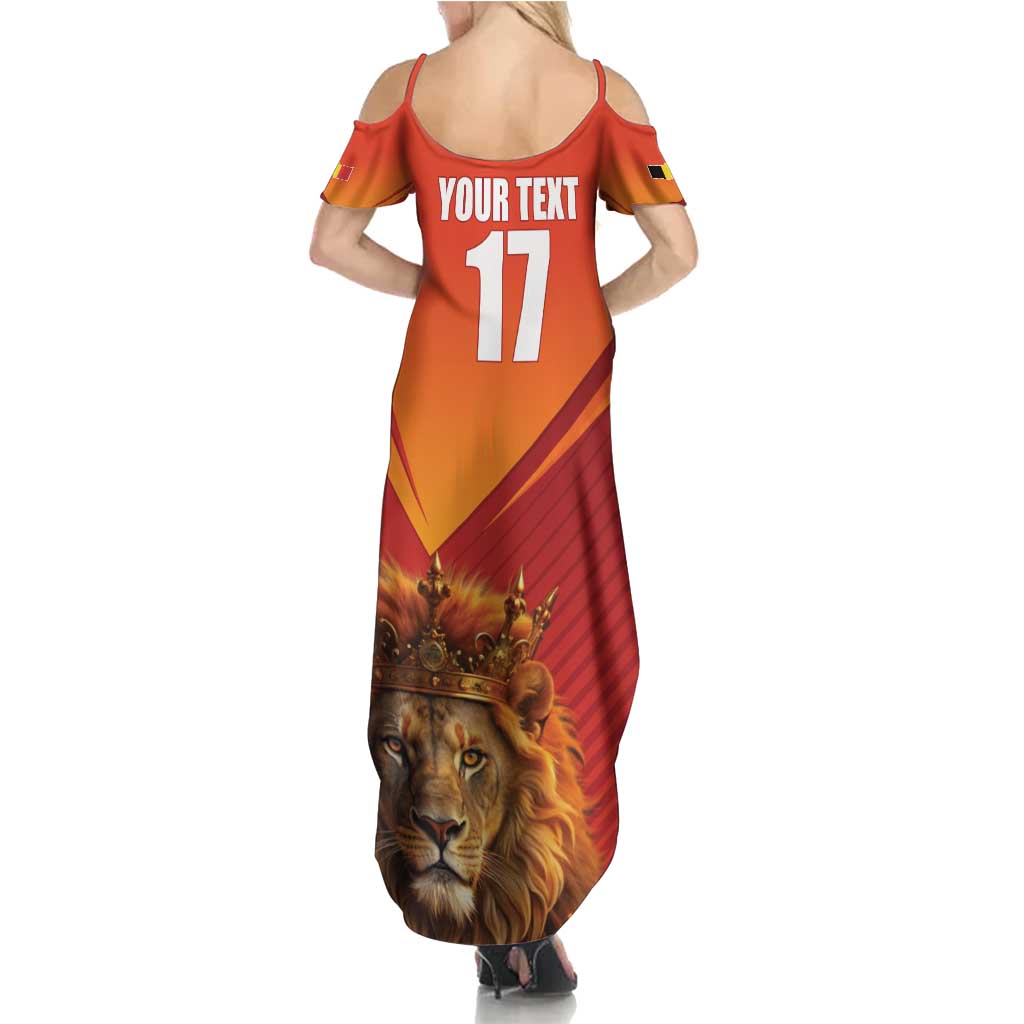 Custom Belgium Tennis Champions Summer Maxi Dress Winners Never Quit with A Crowned Lion